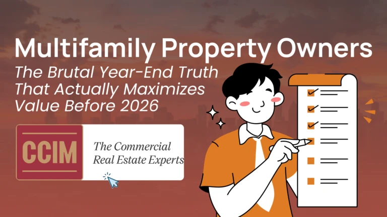 Multifamily property owners year-end checklist guide with person reviewing completed tasks for maximizing property value before 2026
