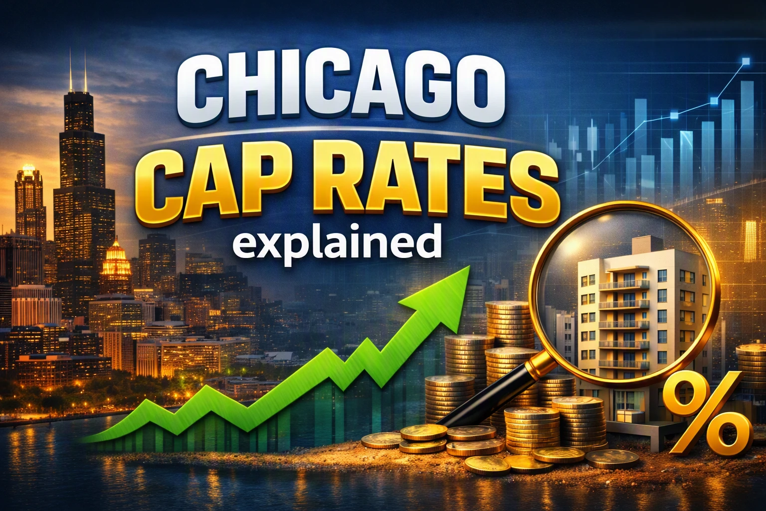 Cap rate compression Chicago suburbs visualization showing DuPage and Lake County institutional multifamily valuation trends versus Will and Kane secondary markets